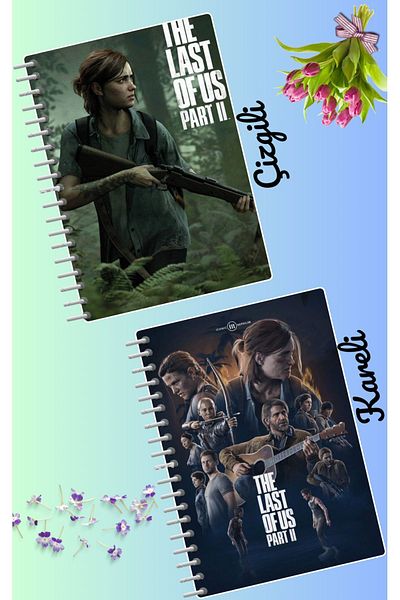 animeandyourworld طقم دفتر The Last of Us 2 قطعة مقاس A4 21*30 مخطط + مربعات 60 سيف