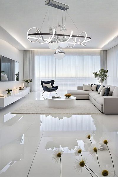 ALDEMO Powerled Chrome 3 - Colored Pendant Lamp Curved Chandelier