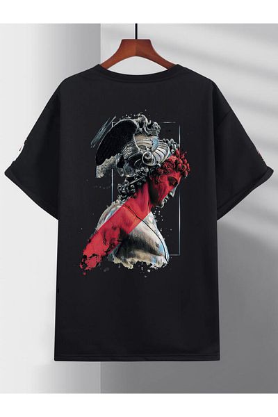 DEEPSENCE APOLLO Unisex Oversize Μαύρο T-shirt - Πίσω στάμπα