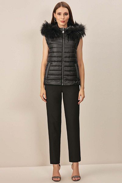 Guitar Black Hooded Woven Vest