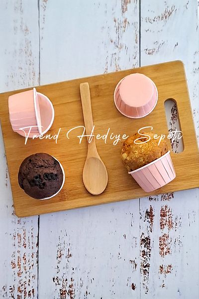 Trend Hediye Sepeti 50 Pieces Soft Pastel Pink Muffin Cupcake Mold - Airfryer Compatible Cake Capsule