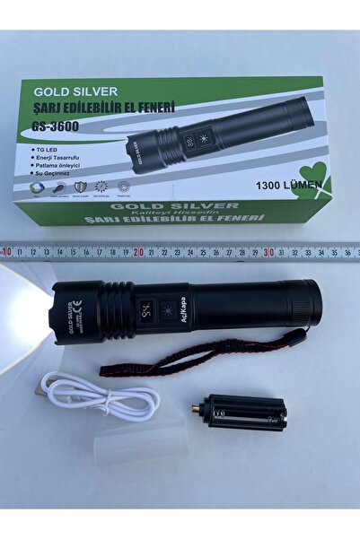 GoldSilver GOLD SİLVER GS-3600 ŞARJ GÖSTERGELİ EL FENERİ