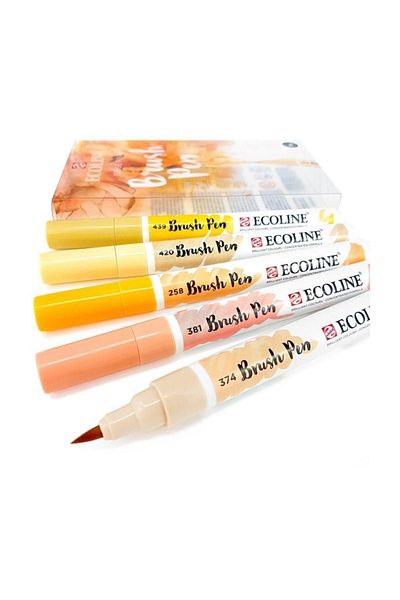 Talens Ecoline Brush Pen Brush Tip Pen 5 Colors Set BEIGE PINK