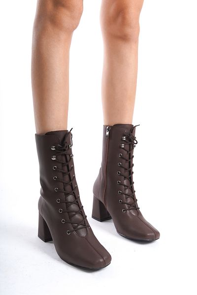 Entella Store Ботуши с връзки Bitter Brown с тъп връх