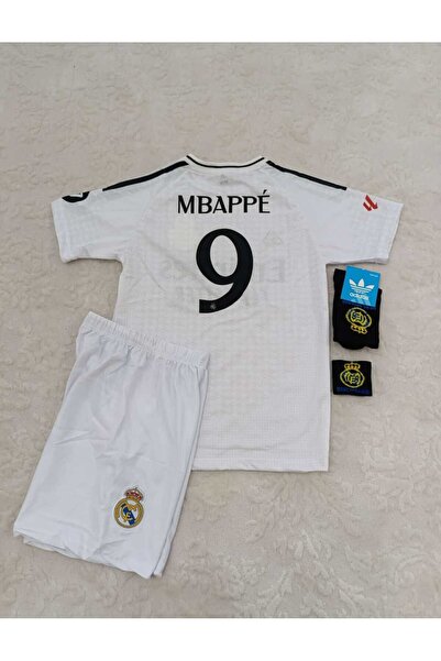 After Party 2024/25 Yeni Sezon R. M.a.d.r.i.d Kylian Mbappe Iç Saha Çocuk Forması Çorap Bileklik Hediyeli