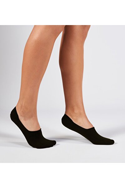 Forwena Комплект от 3 черни безшевни невидими чорапи от модал без ластик за жени