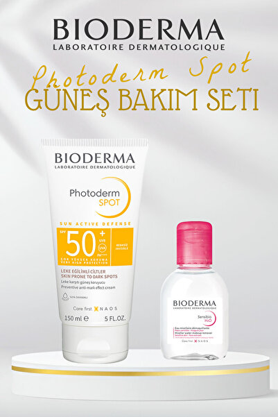 Bioderma Photoderm Spot SPF50 Güneş Kremi 150ml + Sensibio H2O Misel Su 100ml Set