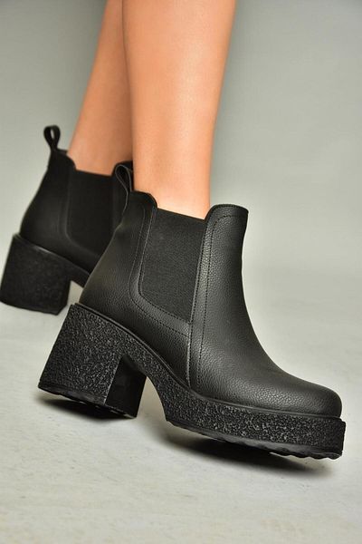 Fox Shoes T 996220009 Black Thick Heeled Boots - Women