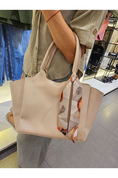 Mercan Women's Hand and Shoulder Bag - Scarf Detail, Multi-Compartment