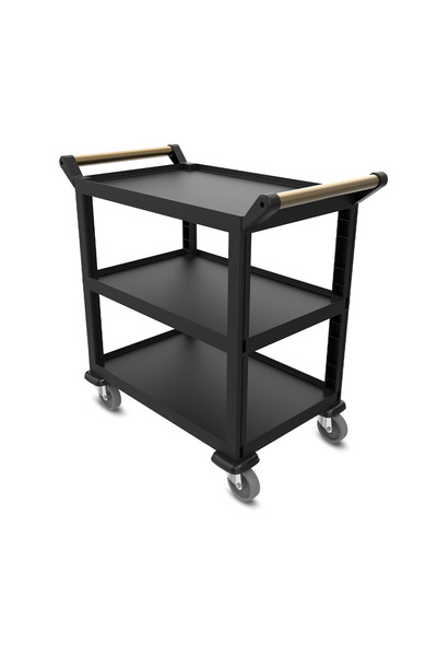 METE Açık Model 3 Katlı Servis Arabası Plus Siyah 52x96x107 cm