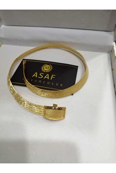 asaf kuyumculuk Trabzon Hasırı 5 Sıra Gümüş Altın Kaplama Gerdanlık