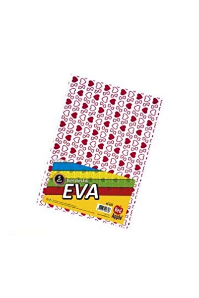 Red Apple Glitter Printed Eva Heart Pattern 10 Pack
