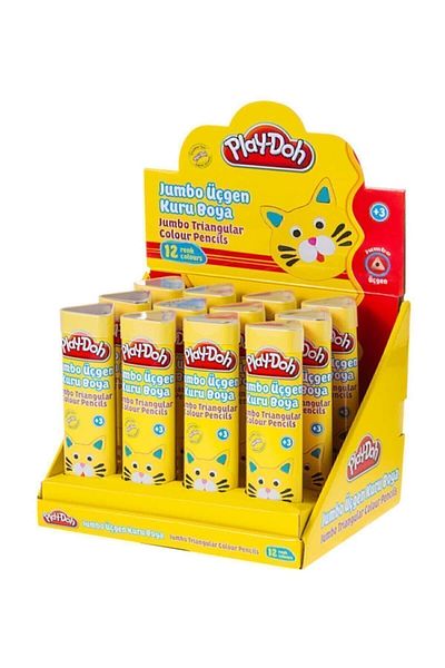 Play Doh قلم طلاء جاف جامبو مثلث 12 لون Ku006