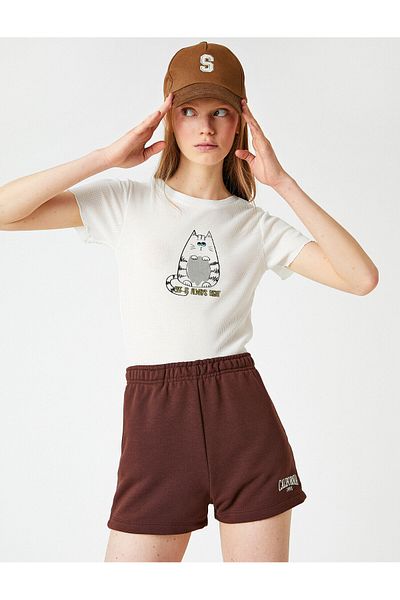 Koton Γυναικείο T-Shirt εκρού 2SAL10090IK