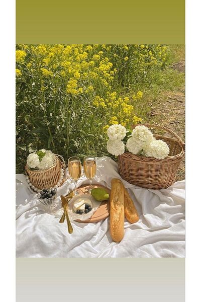 EYPRICH 130*110cm Linen Table Cloth / Picnic Cloth