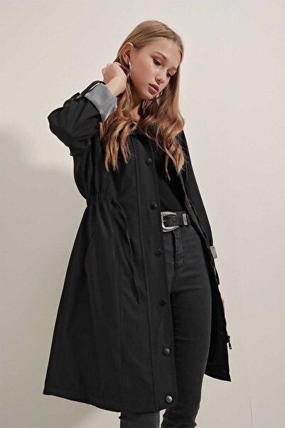 DEMOİSELLE Stylish Trench Coat with Waist Tie