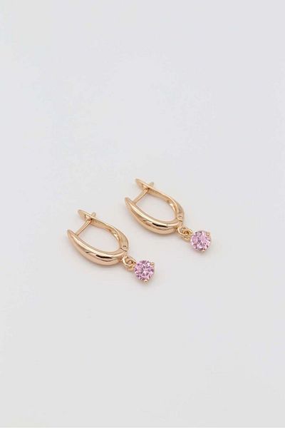 zlyaccessories VIP Steel Earrings Non Tarnish Pink Jewelled Earrings 25mm