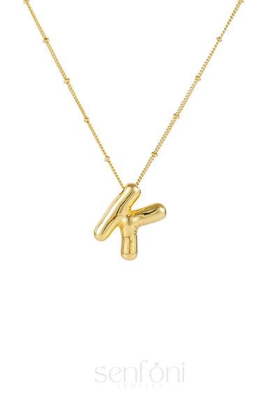 senfonijewelry Balloon Letter Steel Necklace Letter K