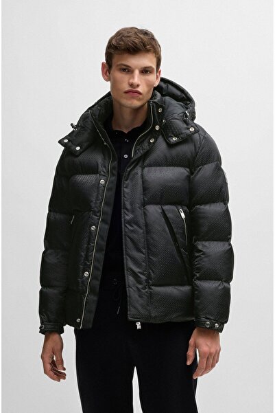 BOSS Erkek Marka Logo Detaylı Regular Fit Uzun Kollu Siyah Ceket 50525364-001