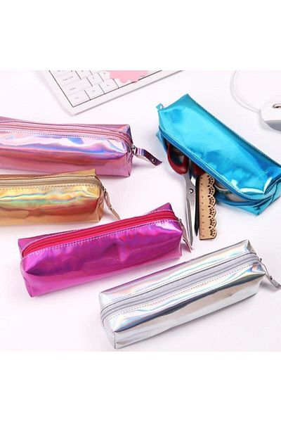 Linea Hologram Faux Leather Pencil Bag