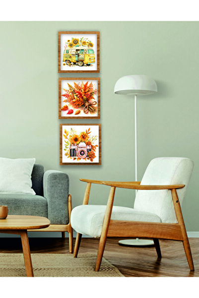 Mr Home 3 lü Duvar Dekorasyonu Pano Çerçeve 20x20 cm