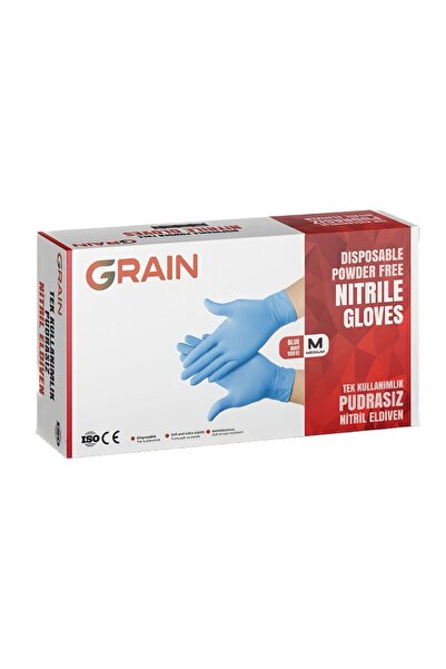 Grain Mavi Nitril Pudrasız Eldiven Medium