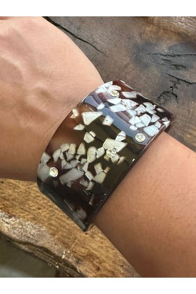 Gönülden Tasarım Patterned Stone-Encutured Women's Bracelet Stansart Adjustable Size