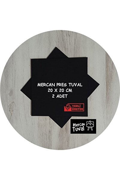 mercan tuval Mercan Siyah Pres Tuval 2 Li Paket 20 Cm X 20 Cm