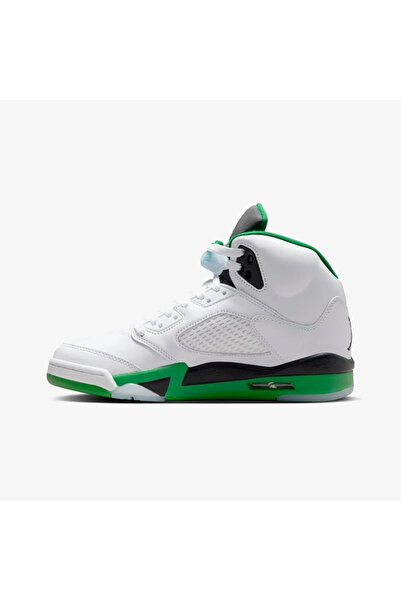 Nike Jordan Air Jordan 5 Retro Lucky Green Leather Basketball Shoes Deri Beyaz Baskatbol Ayakkabısı