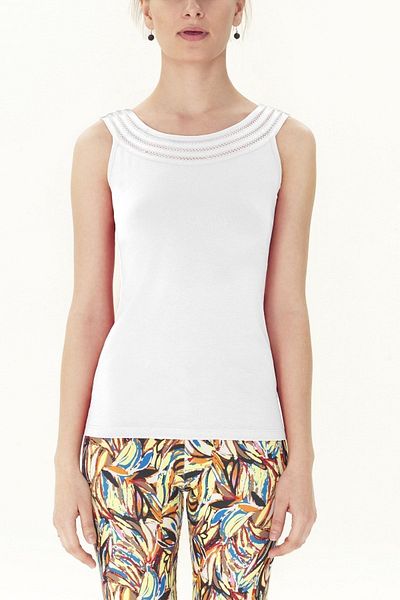 FSM1453 Women's Cotton Wide Collar Sleeveless Top Lycra Body -2170