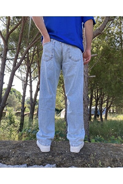 oraystore Pantaloni largi, lavabili, albastru de gheață