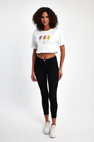 PEPPER MİNT LONDON Crop T-Shirt