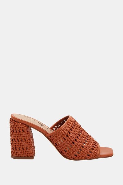 Katy Perry Tan Women - Tan Straw Heeled Slippers
