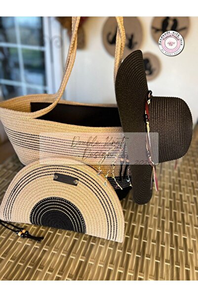 3-Piece Set Beach Bag , Handbag Clutch, Hat, Totebag,bag, Summer, Gift, Mother's Day