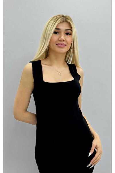 aytenli Bluză subțire din tricotaje cu guler pătrat de mărime mare cu bretele...