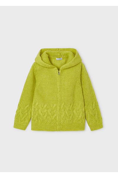 MAYORAL Cardigan gros din tricot cu fermoar și glugă.
