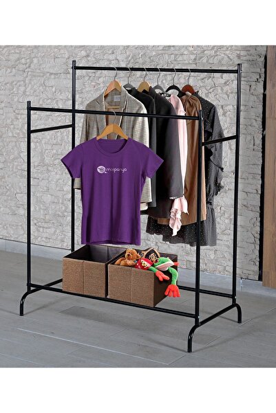 Morpanya Konfeksiyon Askısı Metal Elbise Askılığı Çift Bölmeli Ayaklı Askılık...