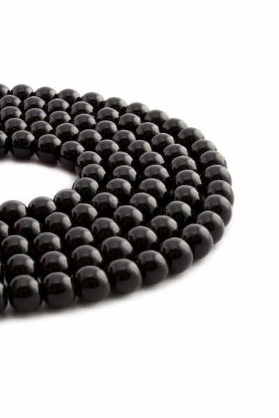 Uçar Doğaltaş Onyx Glass Shiny Black Globe Cut 8mm Array
