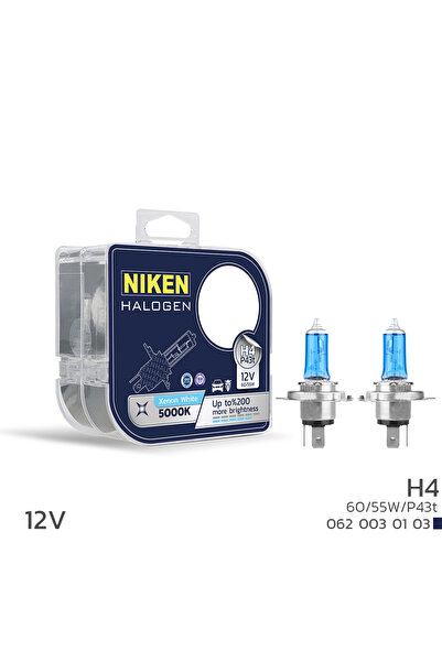 Niken 12V H4 60/55W BEYAZ IŞIK AMPUL P43t 5000K
