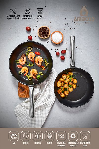Amboss Dark Pan Fireproof Non-Stick Titanium Coating - 30 Cm