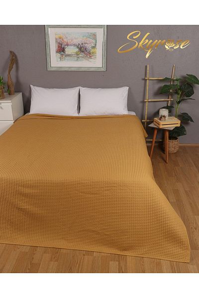 Skyrose Pique Waffle Pattern 100% Cotton Bedspread Pique Bedspread 240x230 Cm King Size