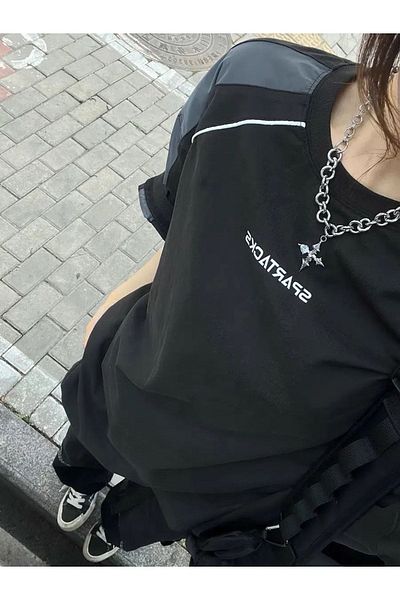 Köstebek Γκρι μαύρο ρετρό ριγέ Basic Unisex Tshirt