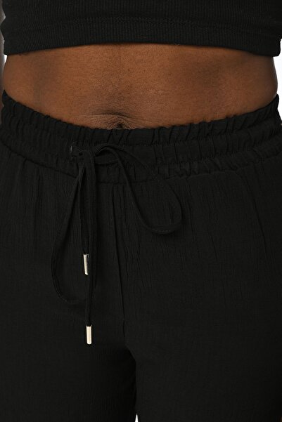 Orfeo Negro Comfortable Women's Trousers - Elastic Waist, Solid Color