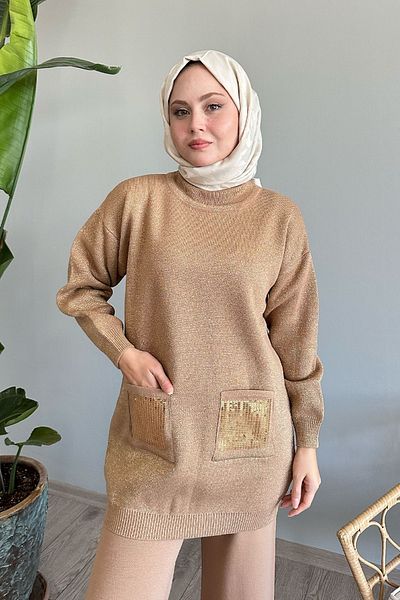 InStyle Teve kötöttáru szett - flitteres zseb és csillogó részletek
