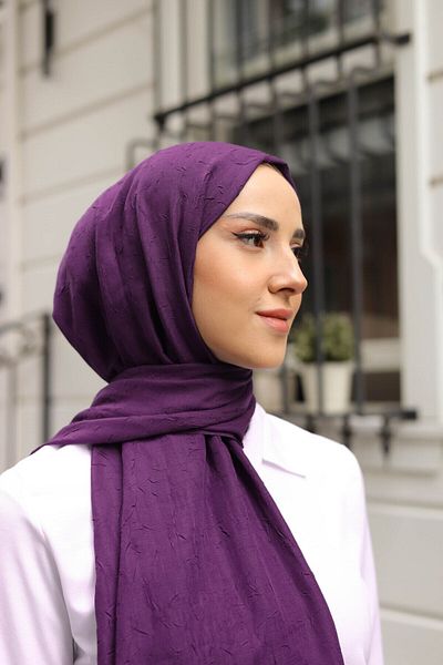 shalby Bamboo Crash Shawl Hijab Blackberry