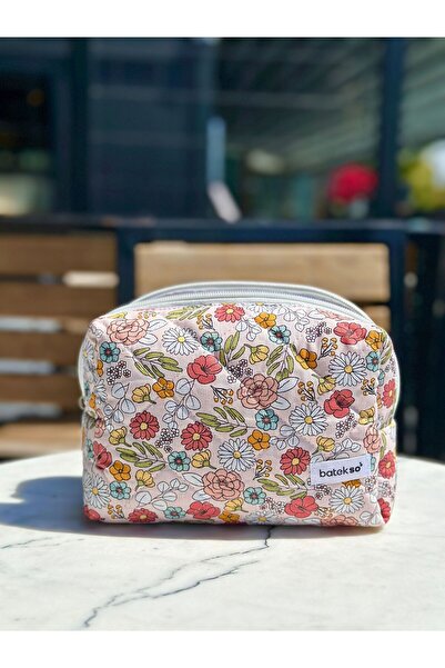 Batekso Geantă de machiaj cu model floral mixt - dimensiune mare