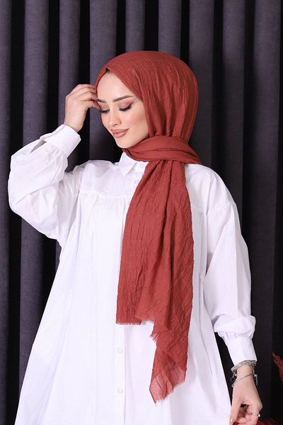 shalby Bamboo Crash Shawl Hijab Coral