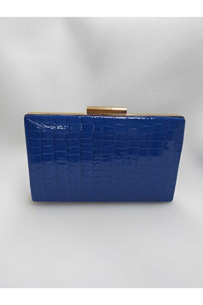 bsc حقيبة سهرة من الجلد الصناعي من قماش التمساح باللون الذهبي من ساكس