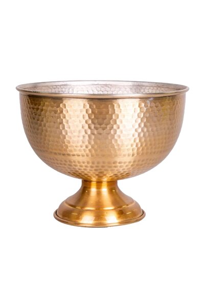 RUZGARCİCEK Rüzgar Yapay Çiçekçilik 26*20*26 Ölçülerinde Gold Saksı