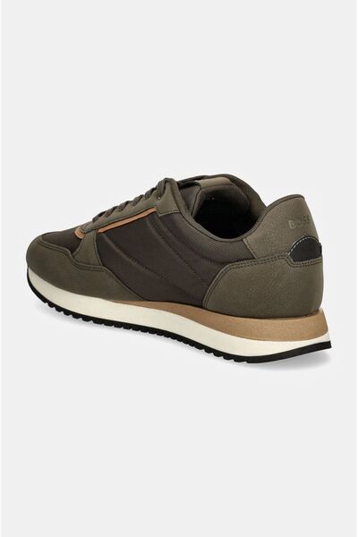 BOSS Men's Brand Logo Lace-Up Non-Slip Sole Casual Navy Blue Sneaker 50529542 -302